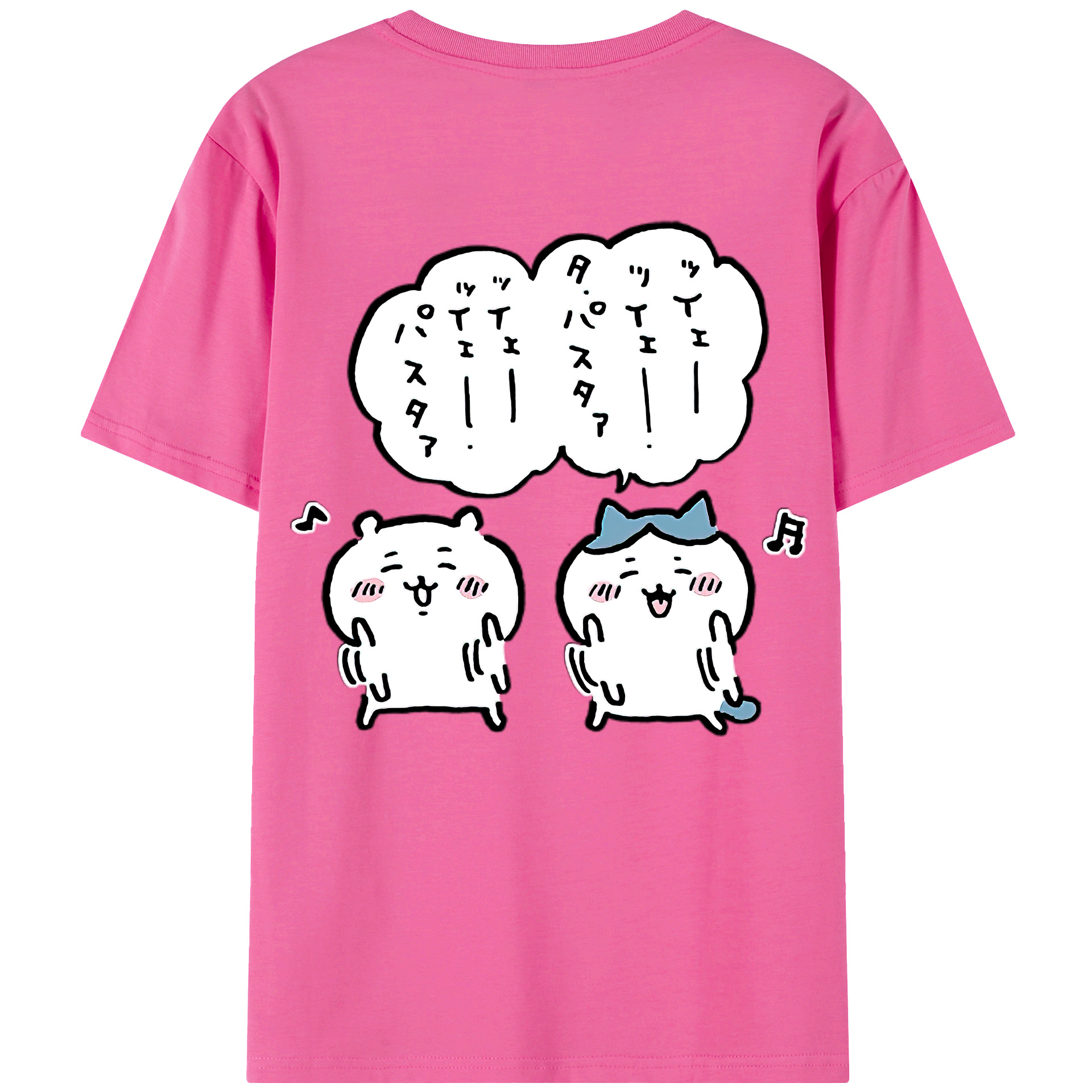 （画像用） ちいかわ ハチワレ Chii-kawa hachiware レディース半袖Tシャツ(バックプリント)
